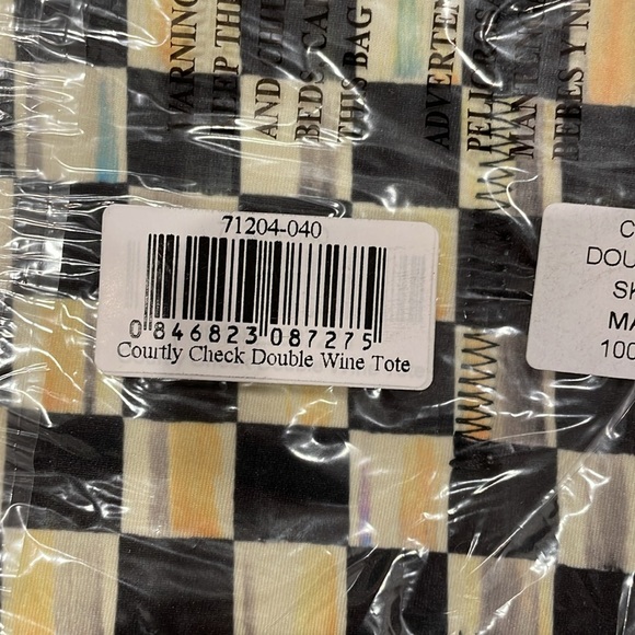 Mackenzie Childs Courtly check double wine tote - Picture 6 of 6